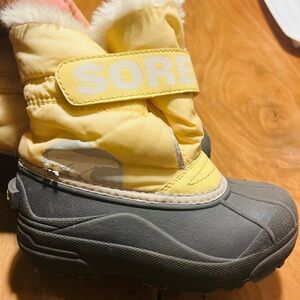 Sorel Kids Yellow and Brown Snow Boots